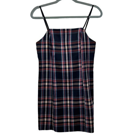 Urban Outfitters Urban Renewal Plaid Tartan Mini Dress S Academia Grunge Red - Picture 5 of 6